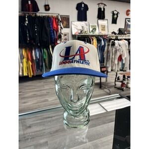 Vintage 90s Logo Athletic Center Logo White Snapback Hat OSFA *RARE*